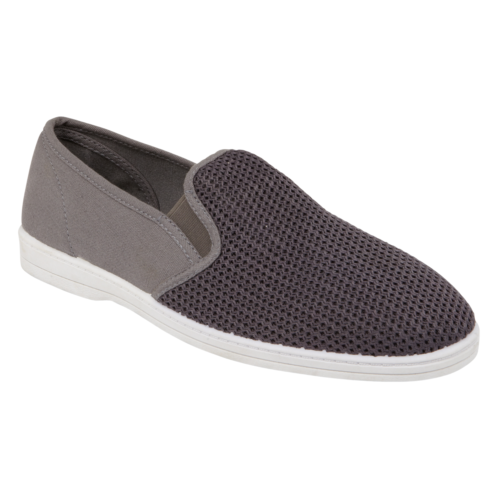 Basic Editions Men's Canvas/Mesh Casual Loafer - Gray | Shop Your Way ...