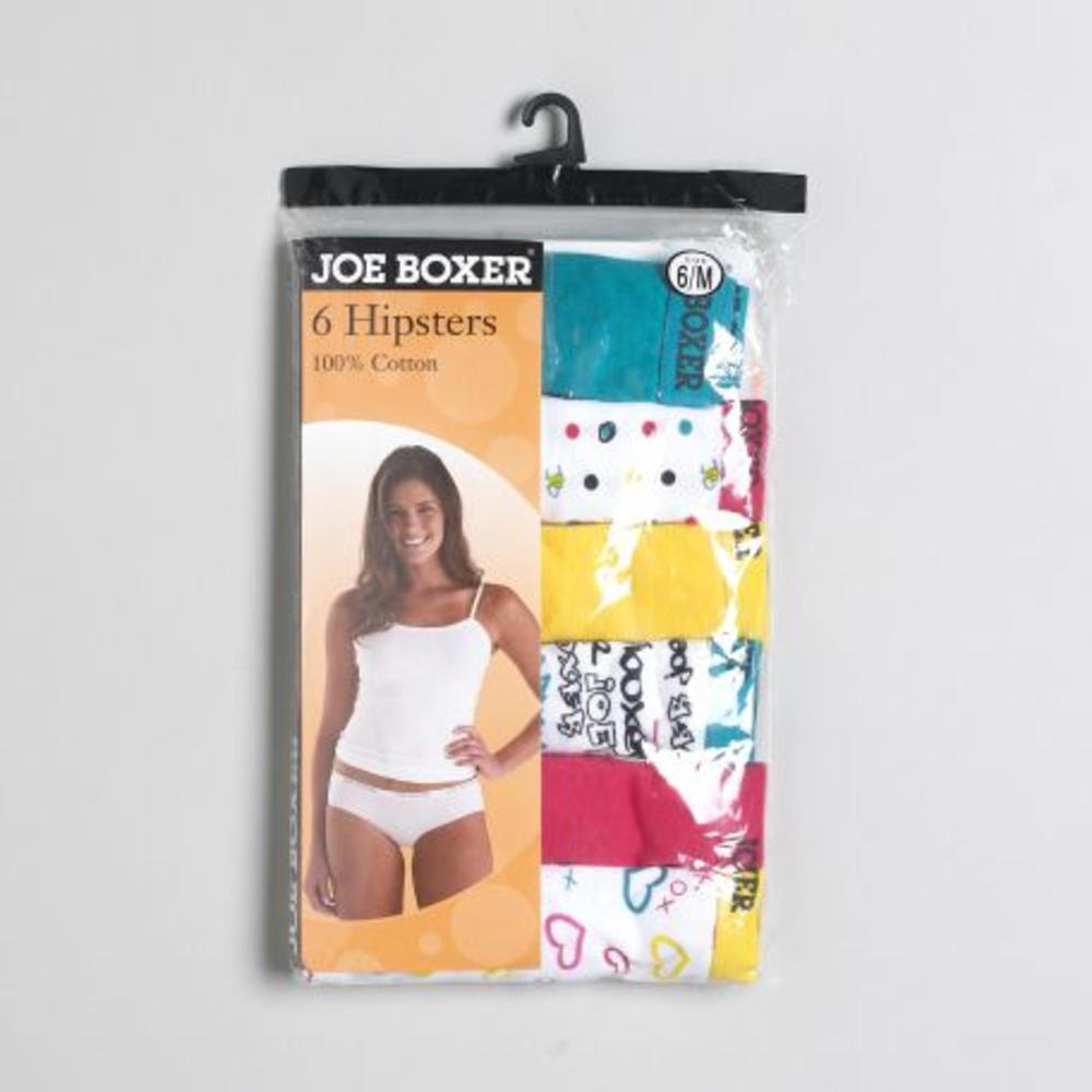 Joe Boxer Women's 6-Pack Hipster Panties