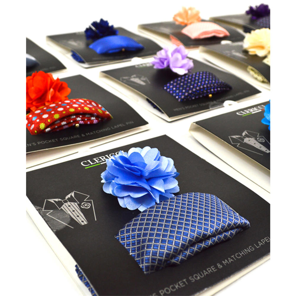 UMO LORENZO 24pc Assorted Pack Hanky with Lapel Pin Set