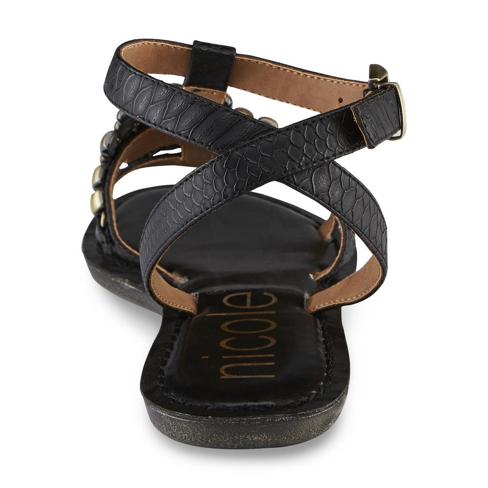 Nicole Women's Dorrie Black/Bronze Gladiator Sandal