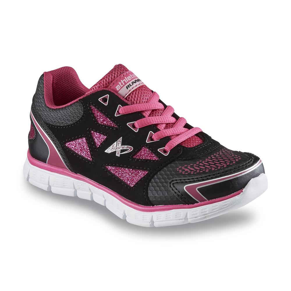 Athletech Girl's Dash Black/Fuchsia Running Shoe
