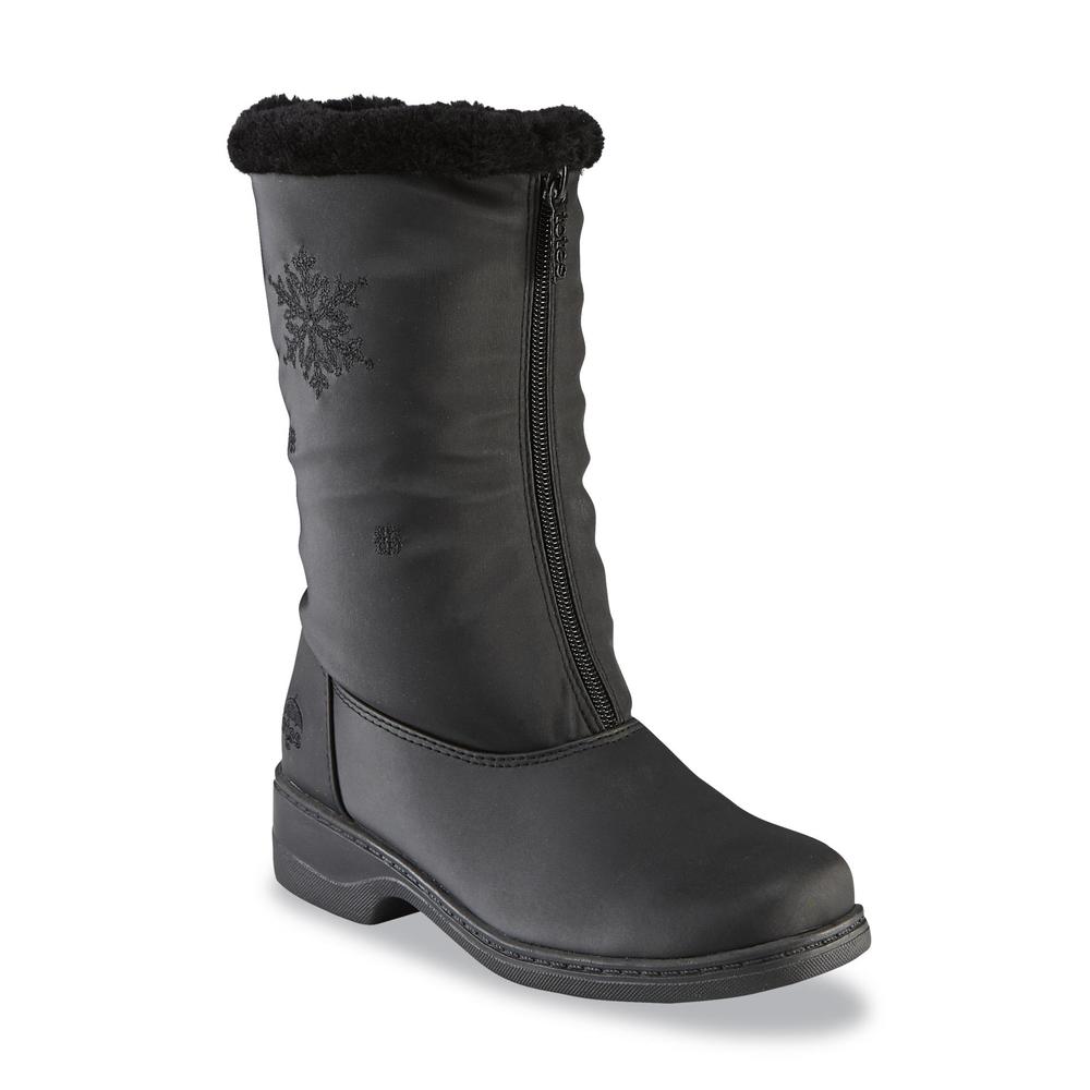 Totes Women's Staride 2 Black Extended-Calf Faux Fur Lined Waterproof Winter Snow Boot - Wide Width