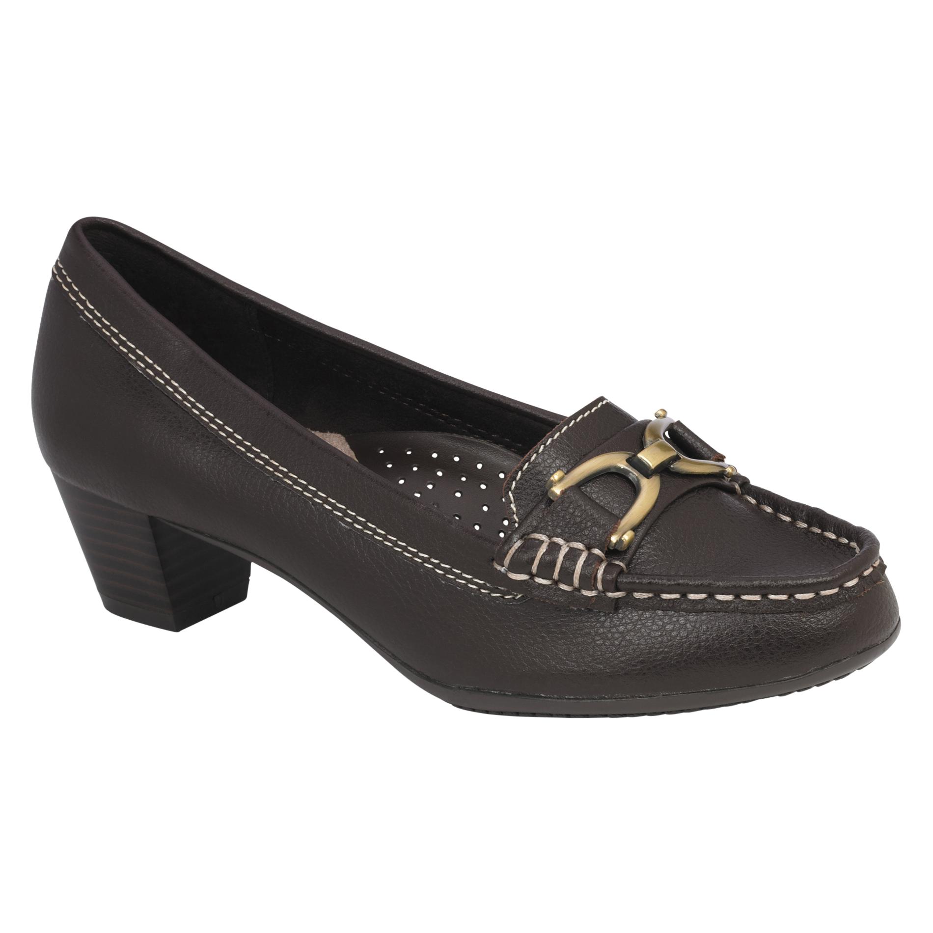 Thom McAn Women's Francis Leather Dress Loafer - Black Wide