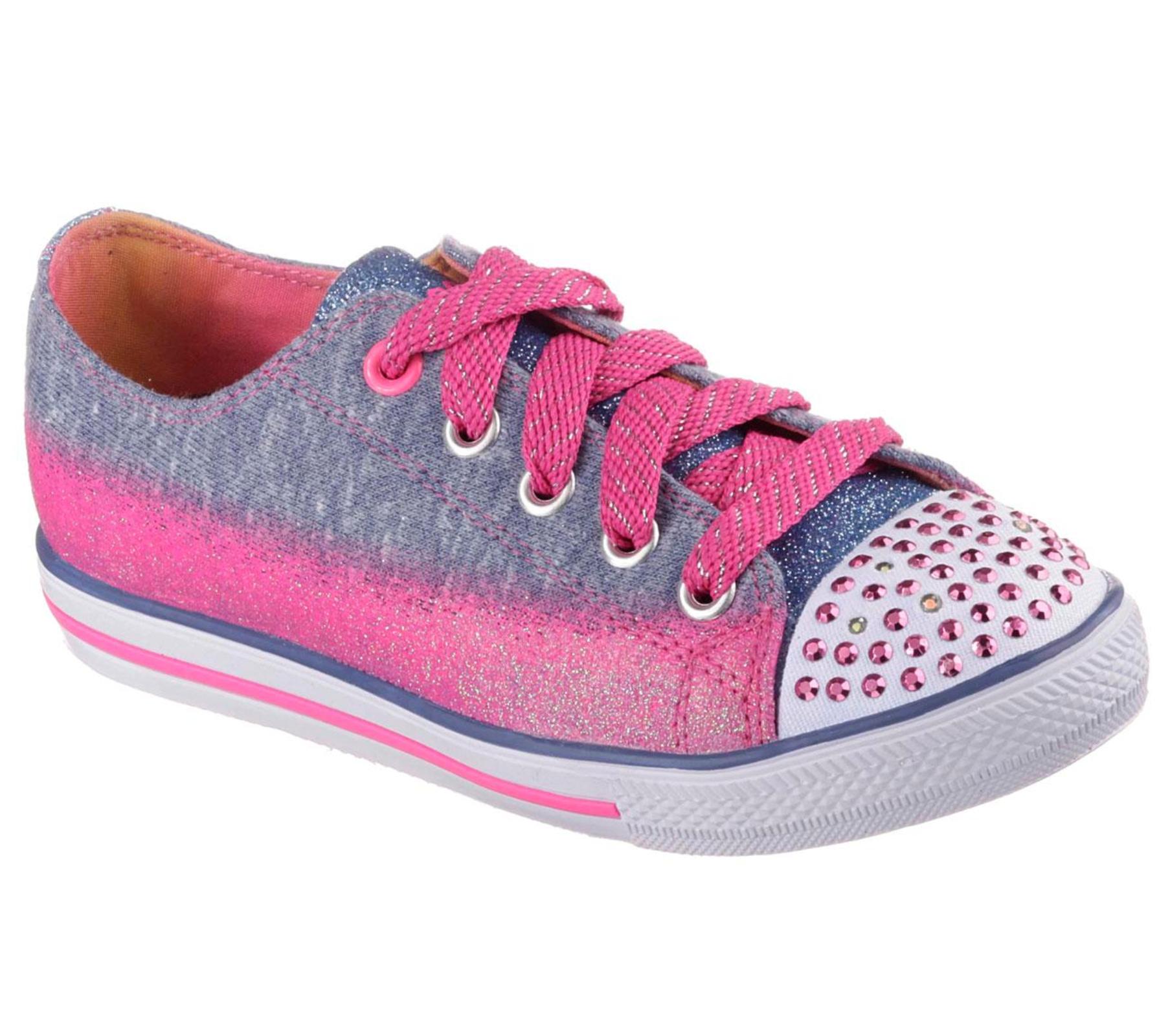 Skechers Girl's Twinkle Toes Sweet Surprise Pink/Multicolor Light-Up Athletic Shoe