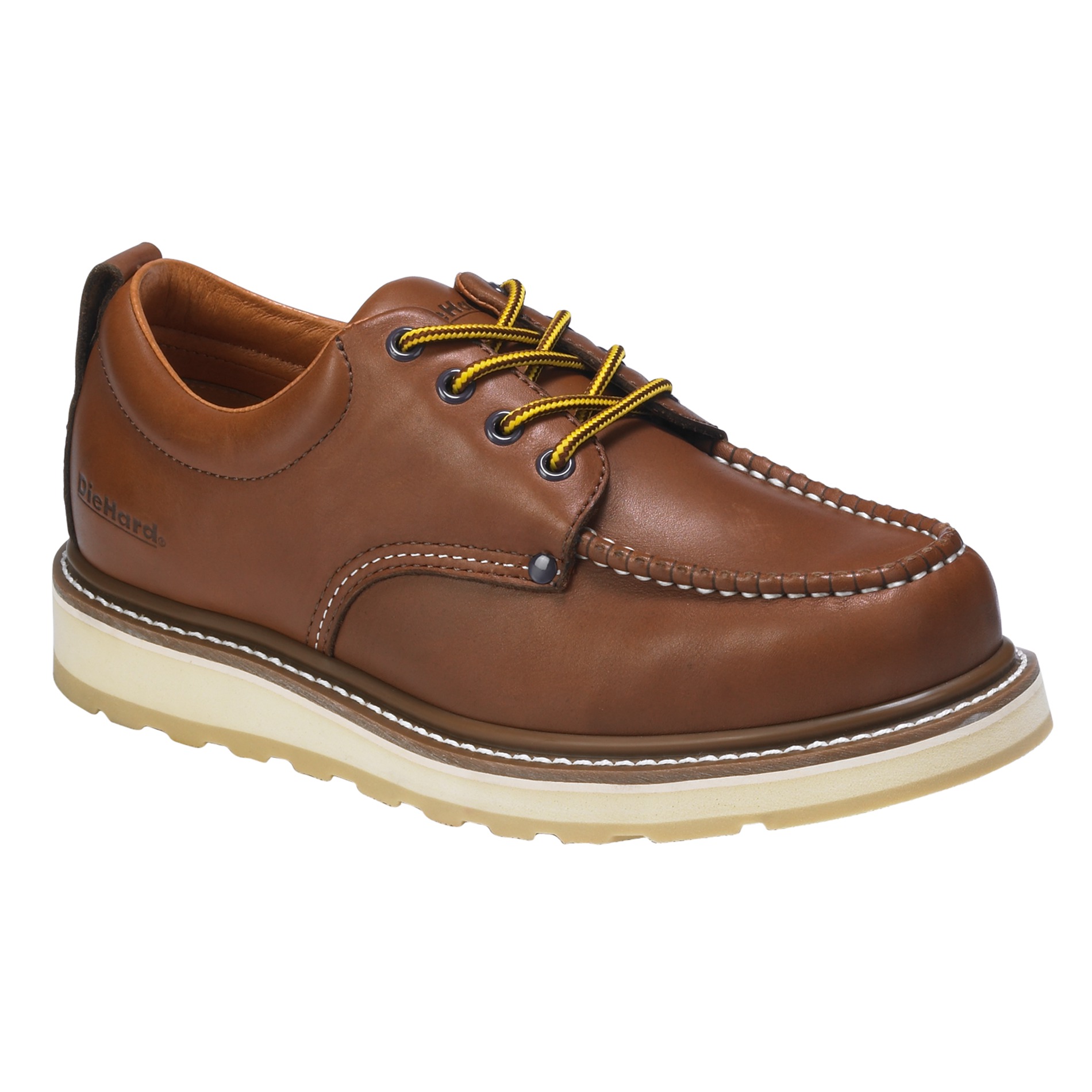 Soft Toe Leather Oxford Work Shoe - Brown