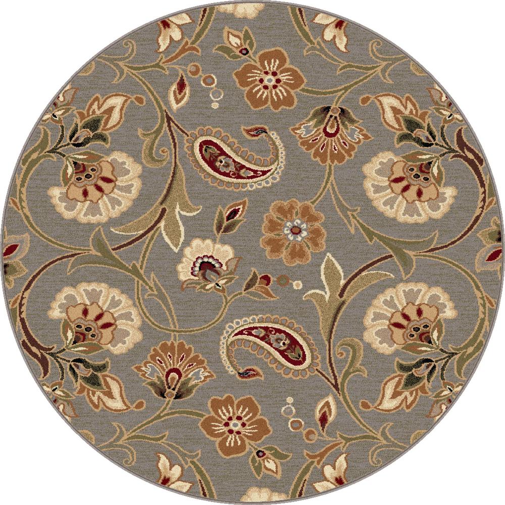 Tayse Rugs Impressions Fairfield Floral Area Rug - 5'3'' Round
