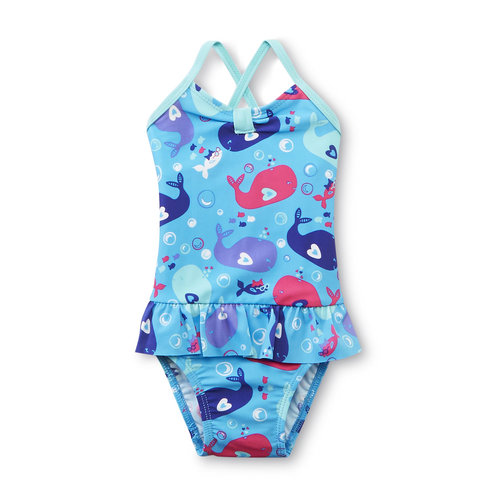 WonderKids Newborn Girl's Tutu Swimsuit - Whales