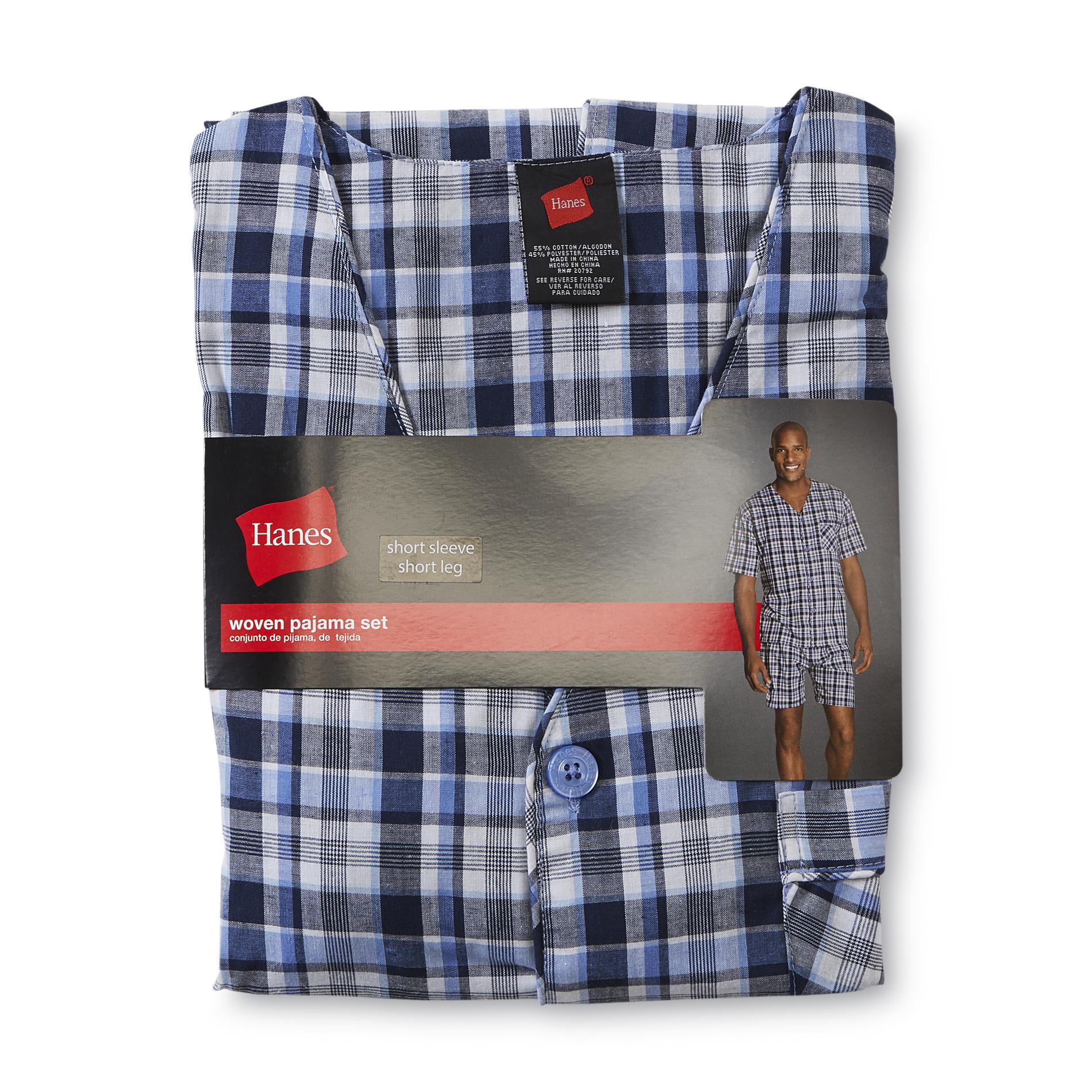 Hanes Men's Big & Tall Pajama Shirt & Shorts - Plaid