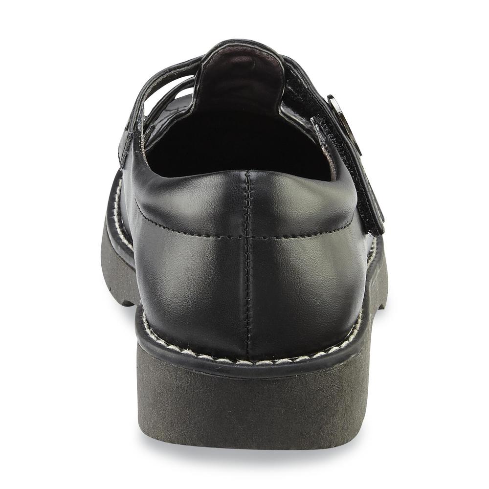 WonderKids Girl's Kam Black T-Strap Casual Shoe
