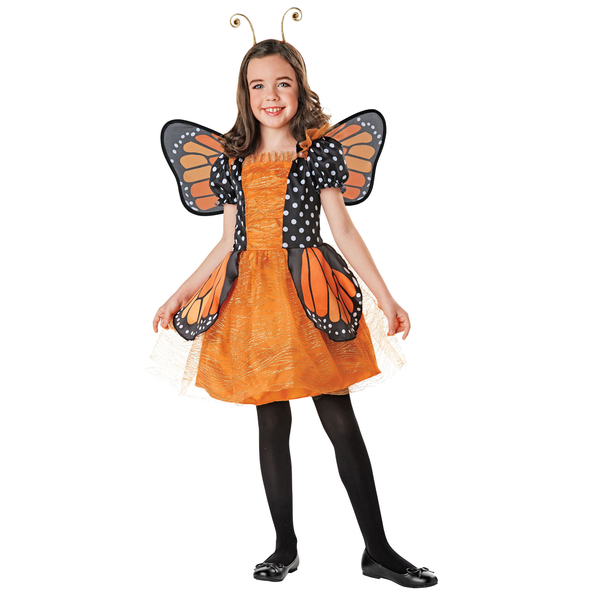 Totally Ghoul Girls Orange Sparkle Butterfly Halloween Costume