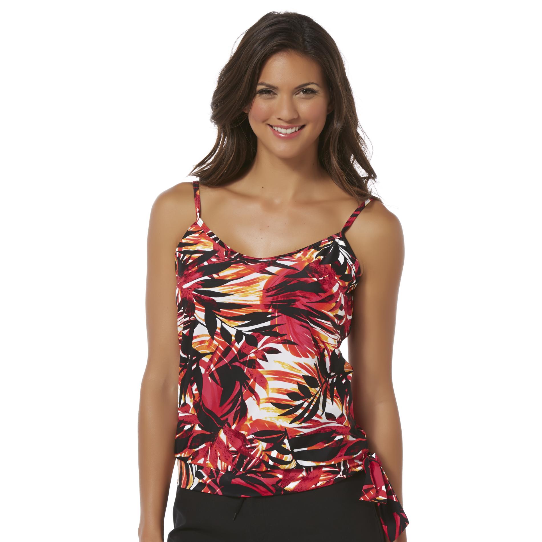 Tropical Escape Women's Blouson Tankini Top - Tropical - Clothing ...