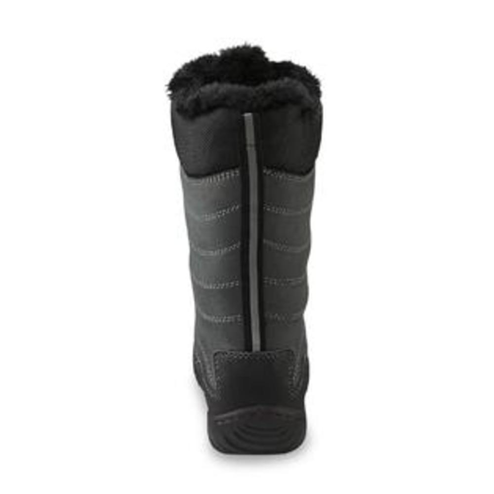 J-41 Women's Avery Gray/Black/Pink Faux Fur Winter Snow Boot