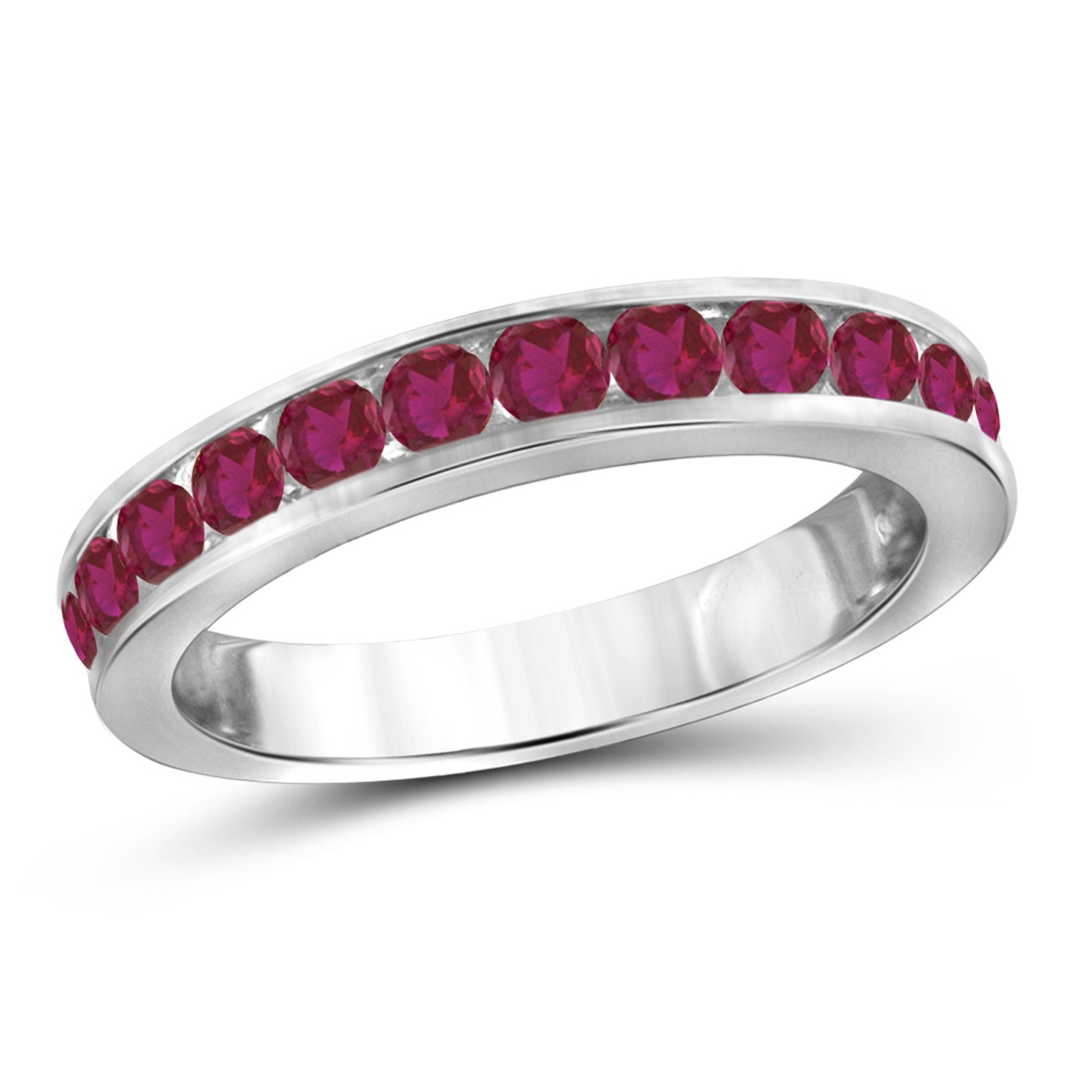 0.60ctw. Created Ruby Stackable Ring