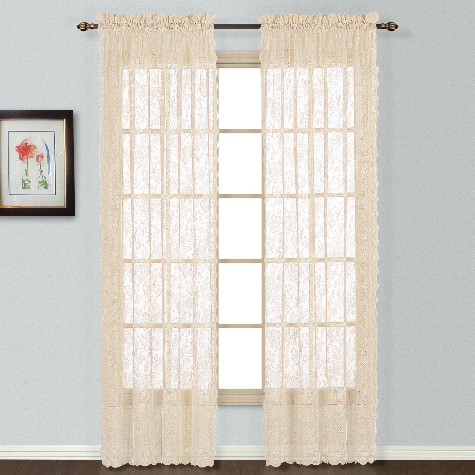 United Curtain Company Windsor 56" x 84" eligant lace window panel