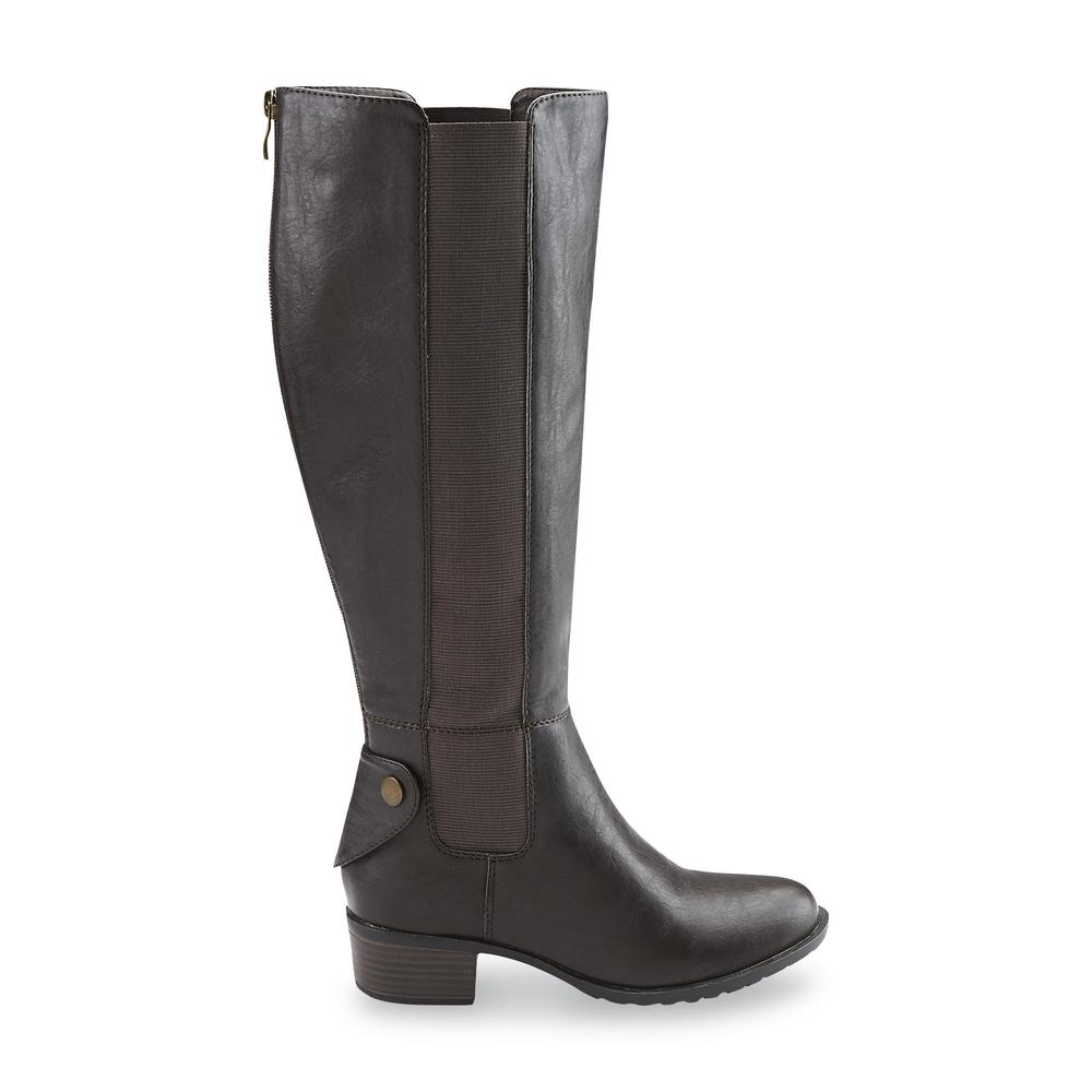 Intaglia Designs Women's Rio Brown Extended-Calf Knee-High Fashion Boot - Wide Width Available