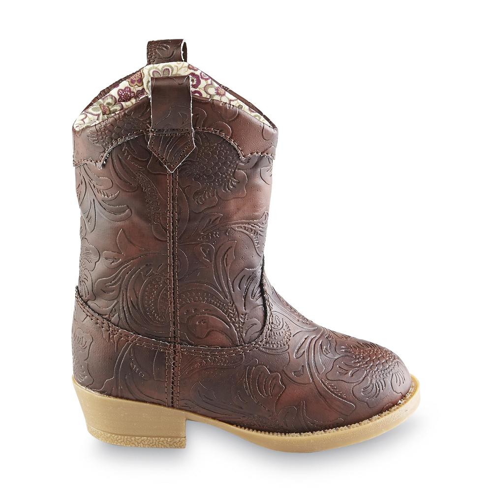 Natural Steps Girl's Gloss Brown Western Boot