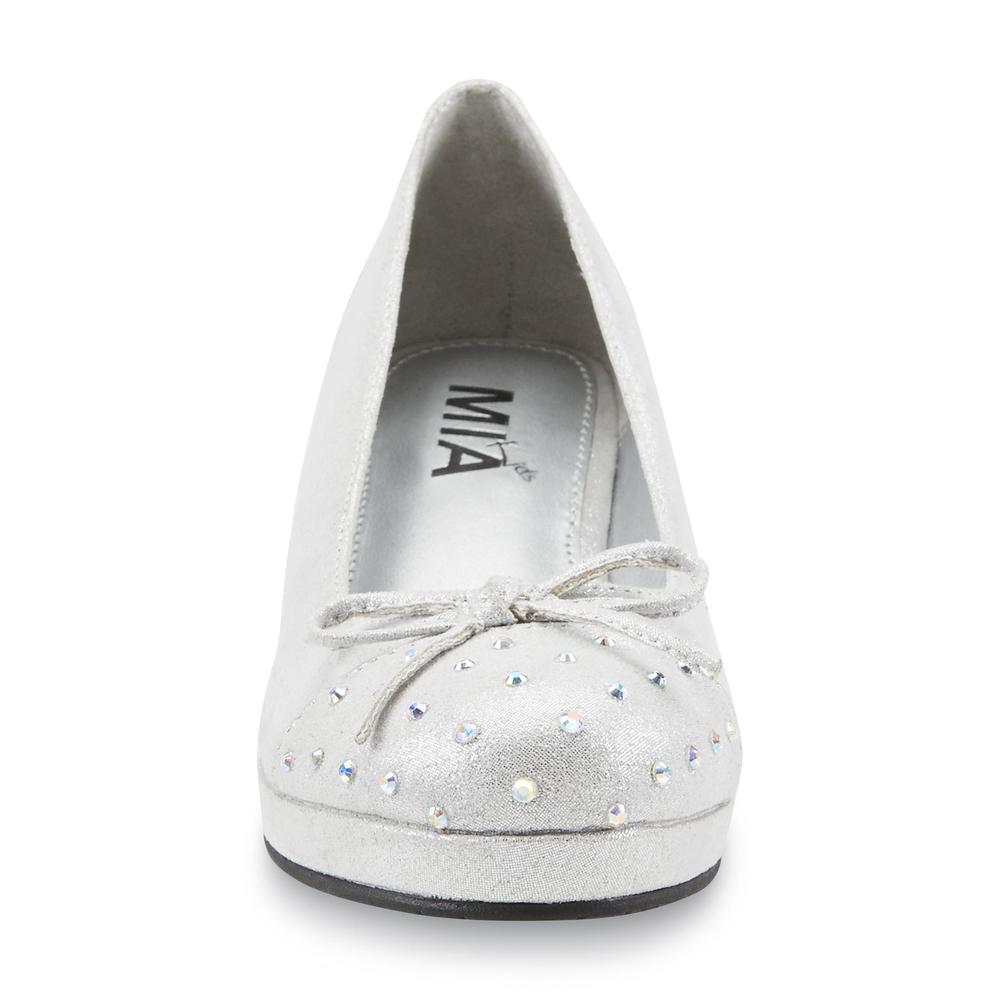 Mia Girl's Myra Silver Wedge Shoe