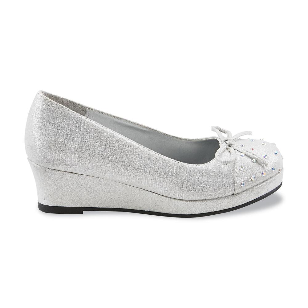 Mia Girl's Myra Silver Wedge Shoe