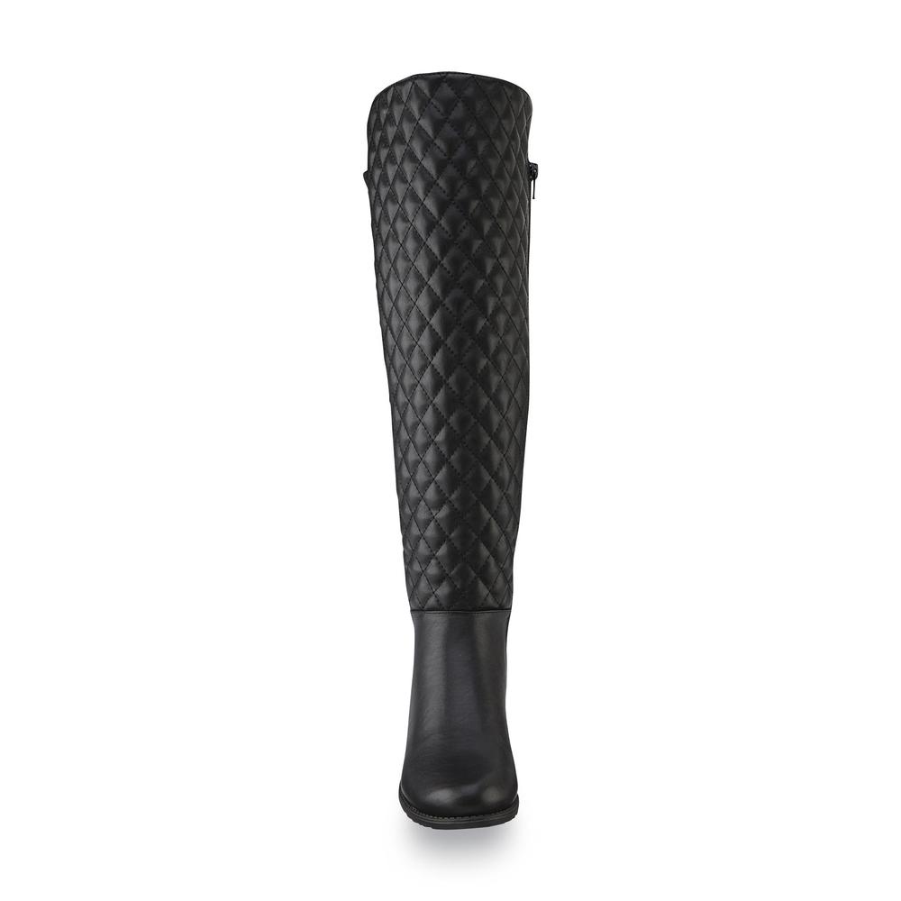 Madeline Women's Fair & Square Black Quilted Riding Boot