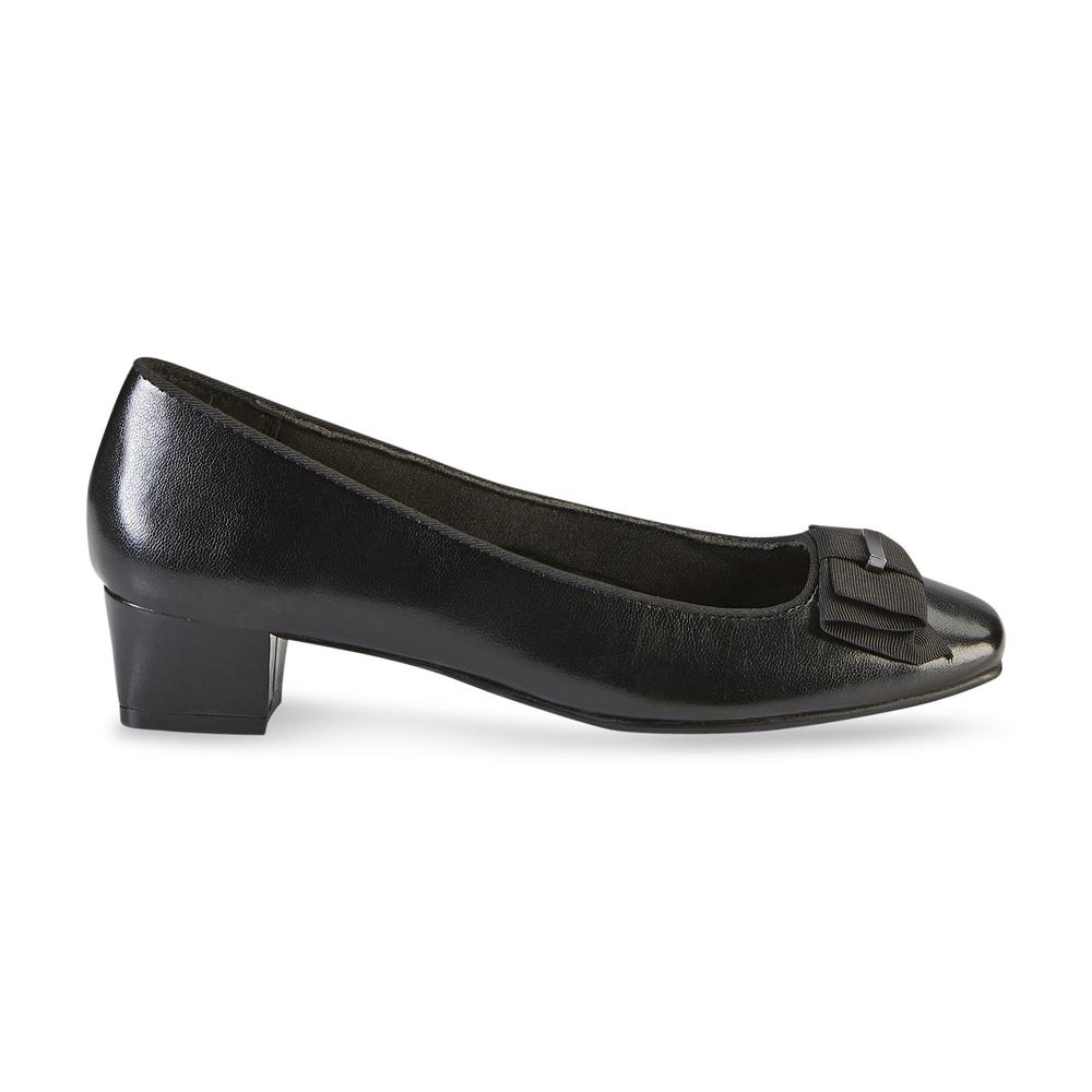Soft Style by Hush Puppies Women's Black Sharyl Low-Heel Comfort Pump - Wide Widths Available
