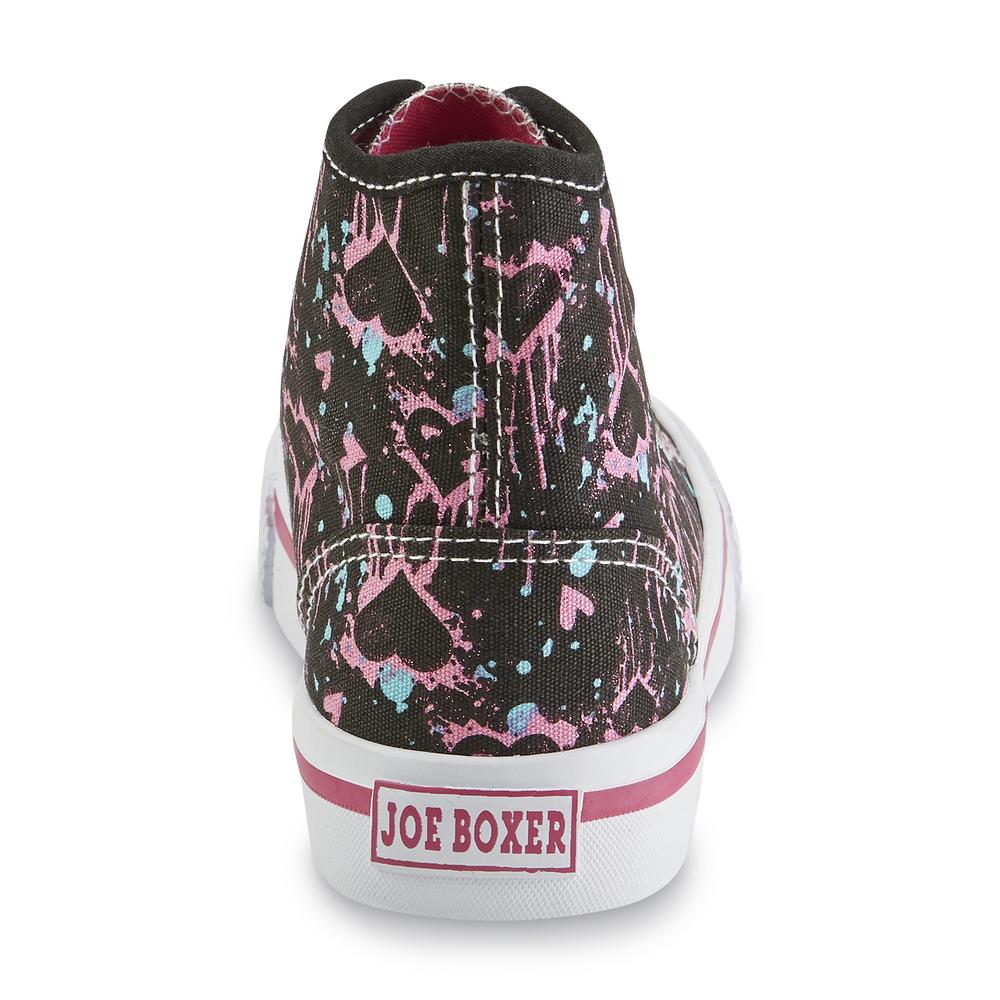 Joe Boxer Girl's Recap Black/Multi/Peace/Hearts High-Top Sneaker