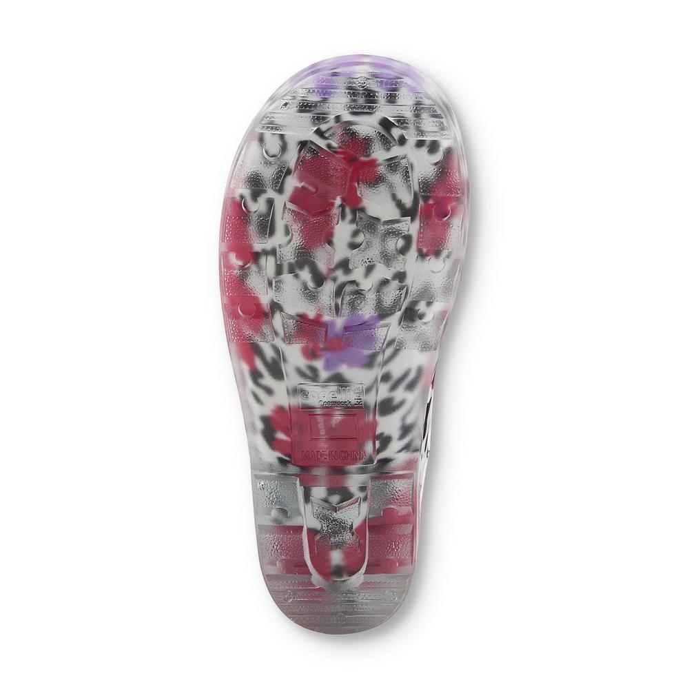 &nbsp; Girl's Flower Power Pink/Floral/Leopard Print Waterproof Rain Boot