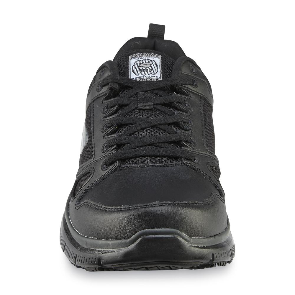 Skechers Work Men's Flex Advantage Relaxed Fit Non Slip Work Shoe 77040 Wide Width Available - Black