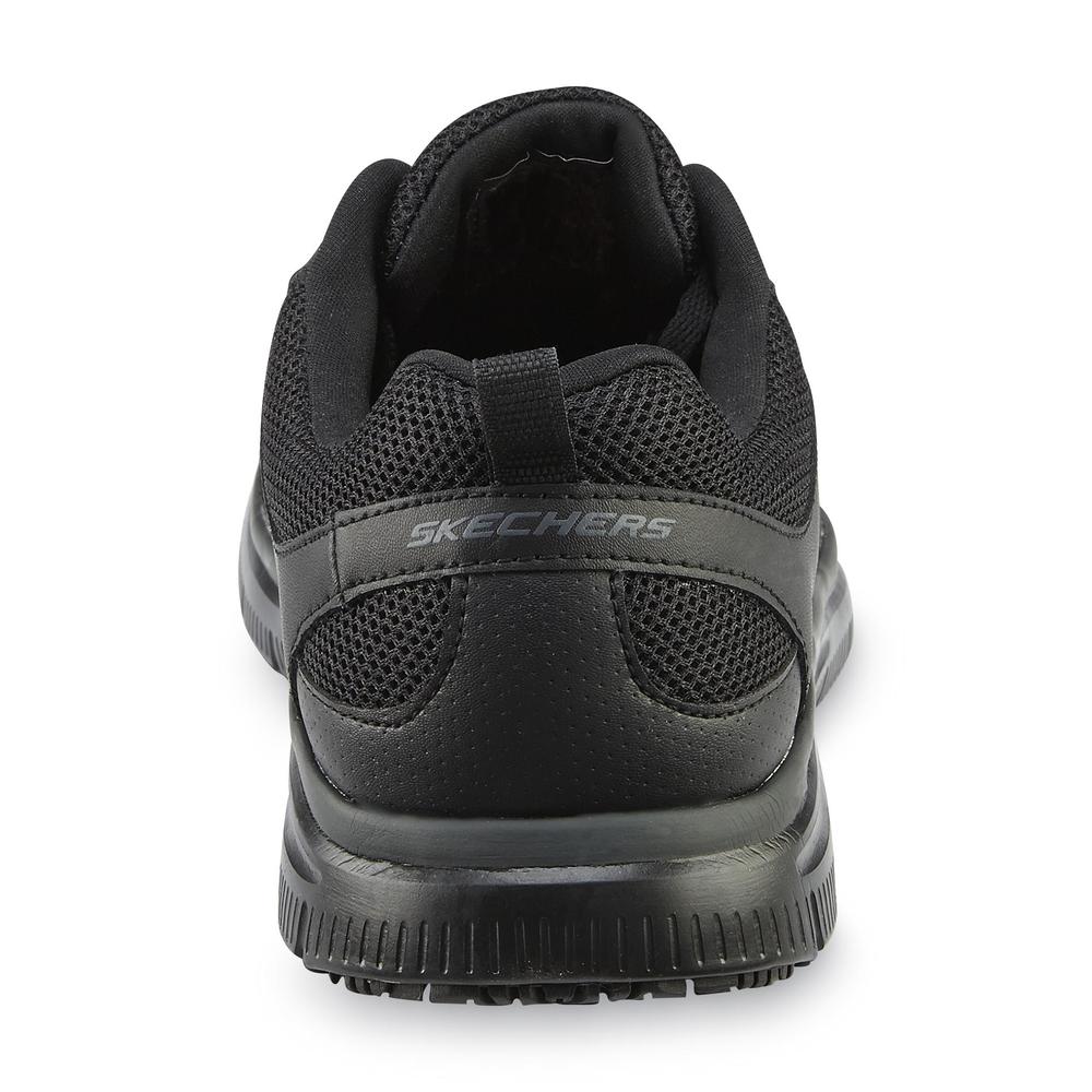 Skechers Work Men's Flex Advantage Relaxed Fit Non Slip Work Shoe 77040 Wide Width Available - Black