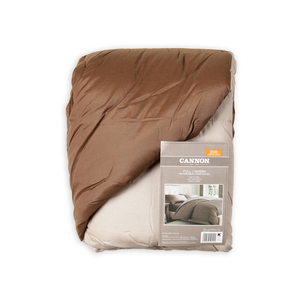 Cannon Solid Reversible Comforter - Cocoa/Taupe