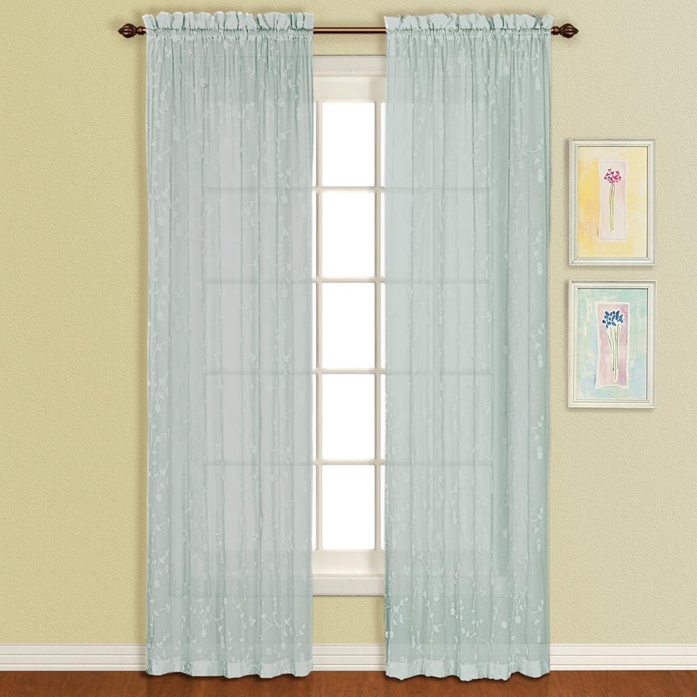 United Curtain Company Savannah delicate embroidered  panel available in oyster  taupe  black and blue
