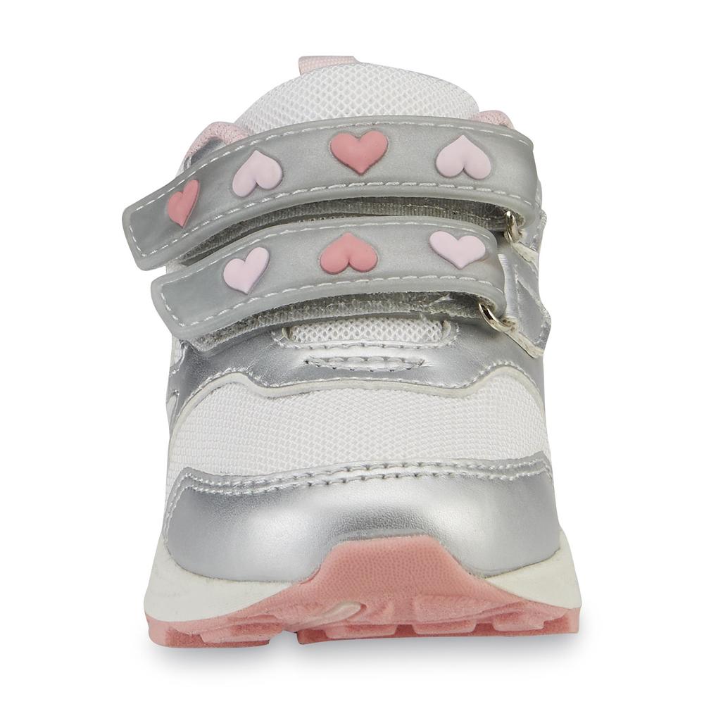 Carter's Toddler Girl's Marcel White/Silver Light-Up Athletic Shoe