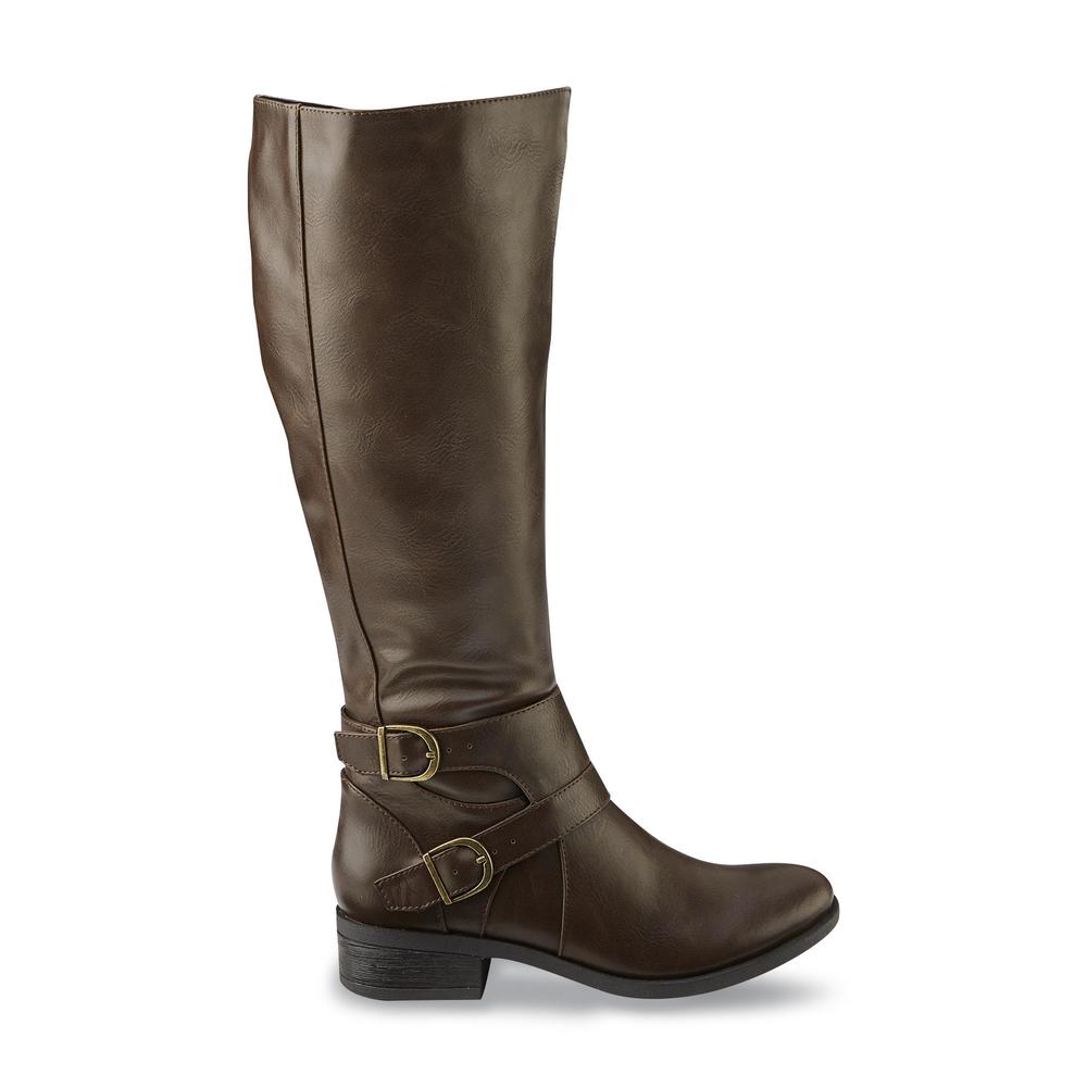 Madeline Women's Taken Brown Extended-Calf Knee-High Riding Boot - Wide Widths Available