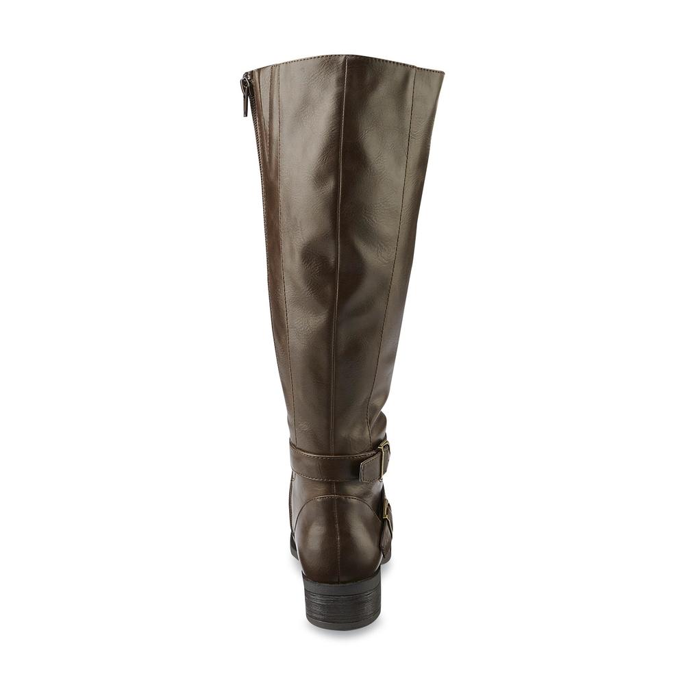 Madeline Women's Taken Brown Extended-Calf Knee-High Riding Boot - Wide Widths Available