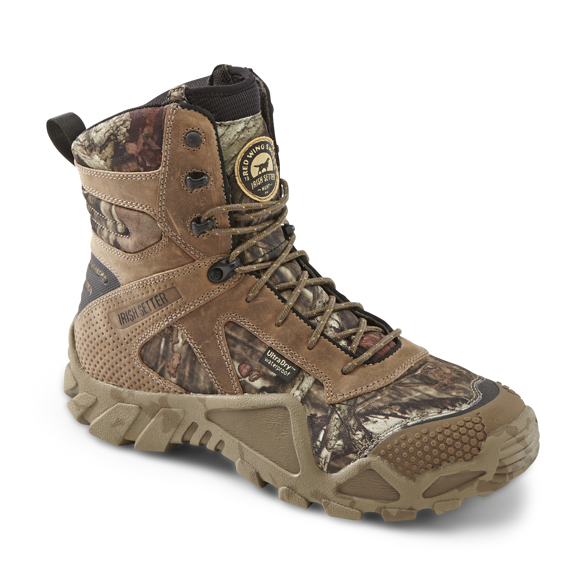 Irish Setter Boots by Red Wing Shoes Men's Vaprtrek 2874 8" Olive/Camo Insulated Waterproof Hunting Boot