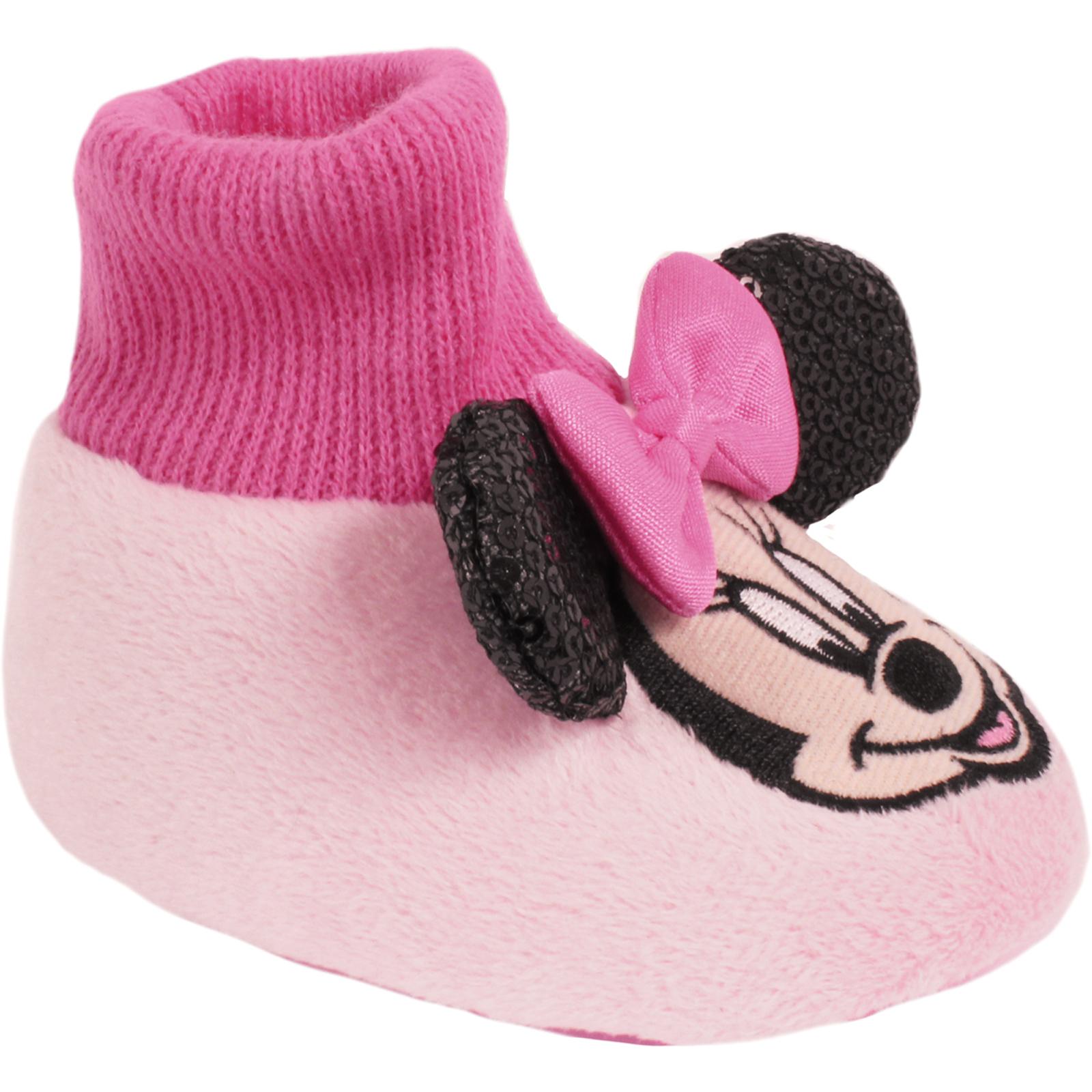 Disney Girl's Minnie Mouse Pink Plush Slipper