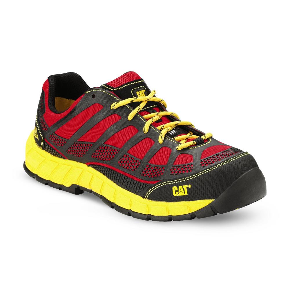 Cat Footwear Men's Streamline Red/Yellow Steel Toe Work Shoes