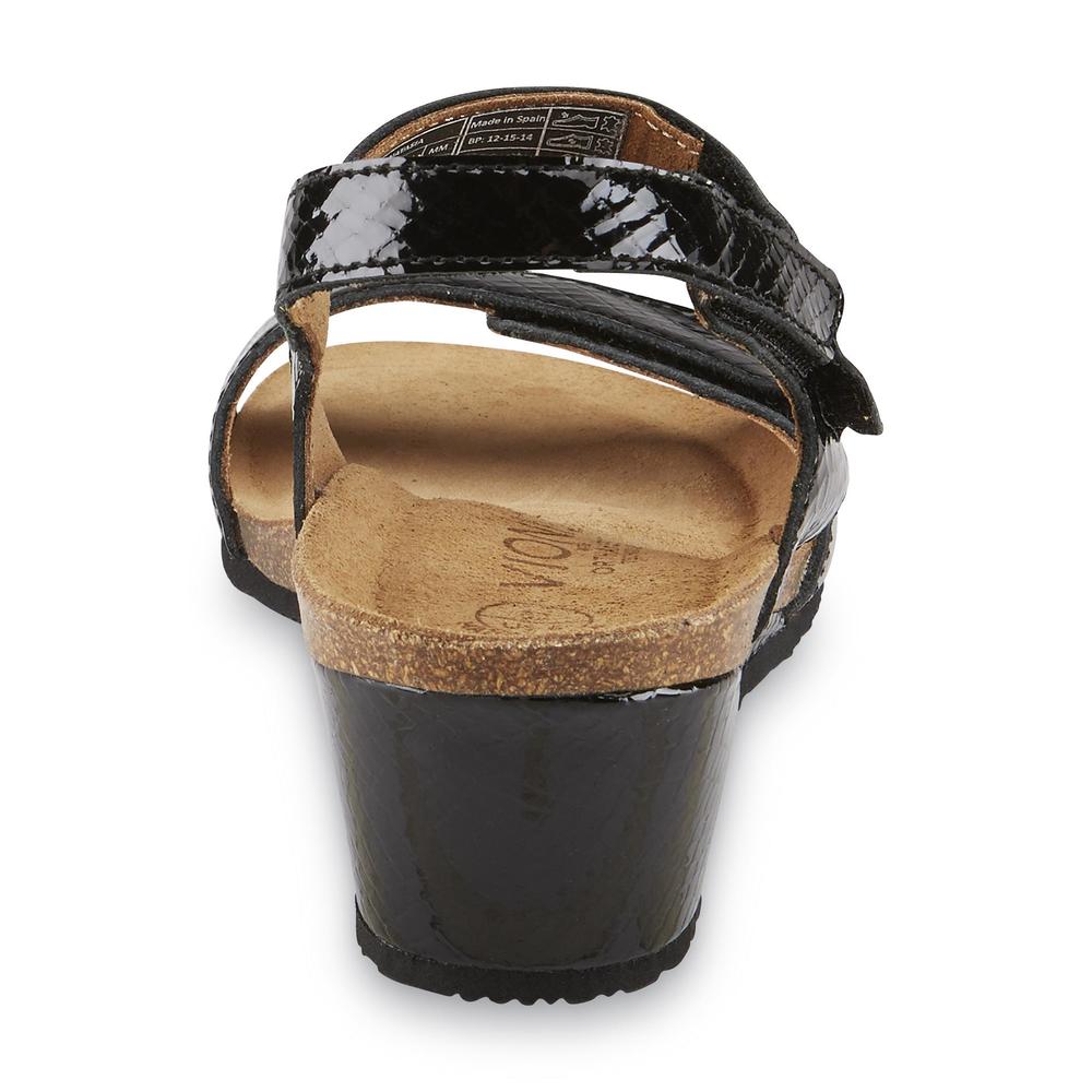Vionic Women's Natasa Black Wedge Comfort Sandal