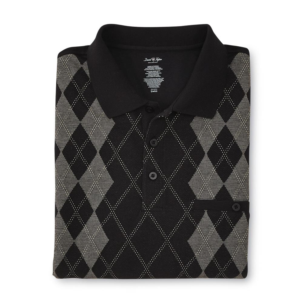 David Taylor Collection Men's Pique Knit Polo Shirt - Argyle