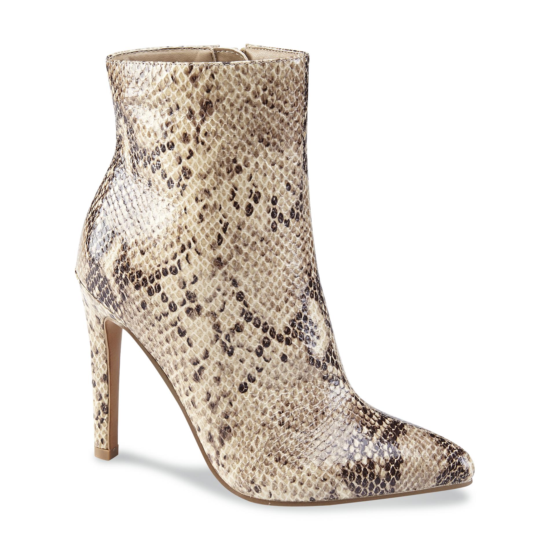 Metaphor Women's Slither Brown/Synthetic Snakeskin Ankle Boot