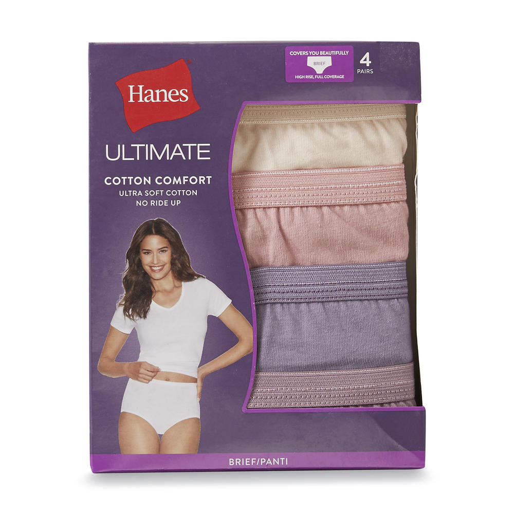 Hanes Women's 4-Pairs Ultimate Cotton Comfort Brief Panties
