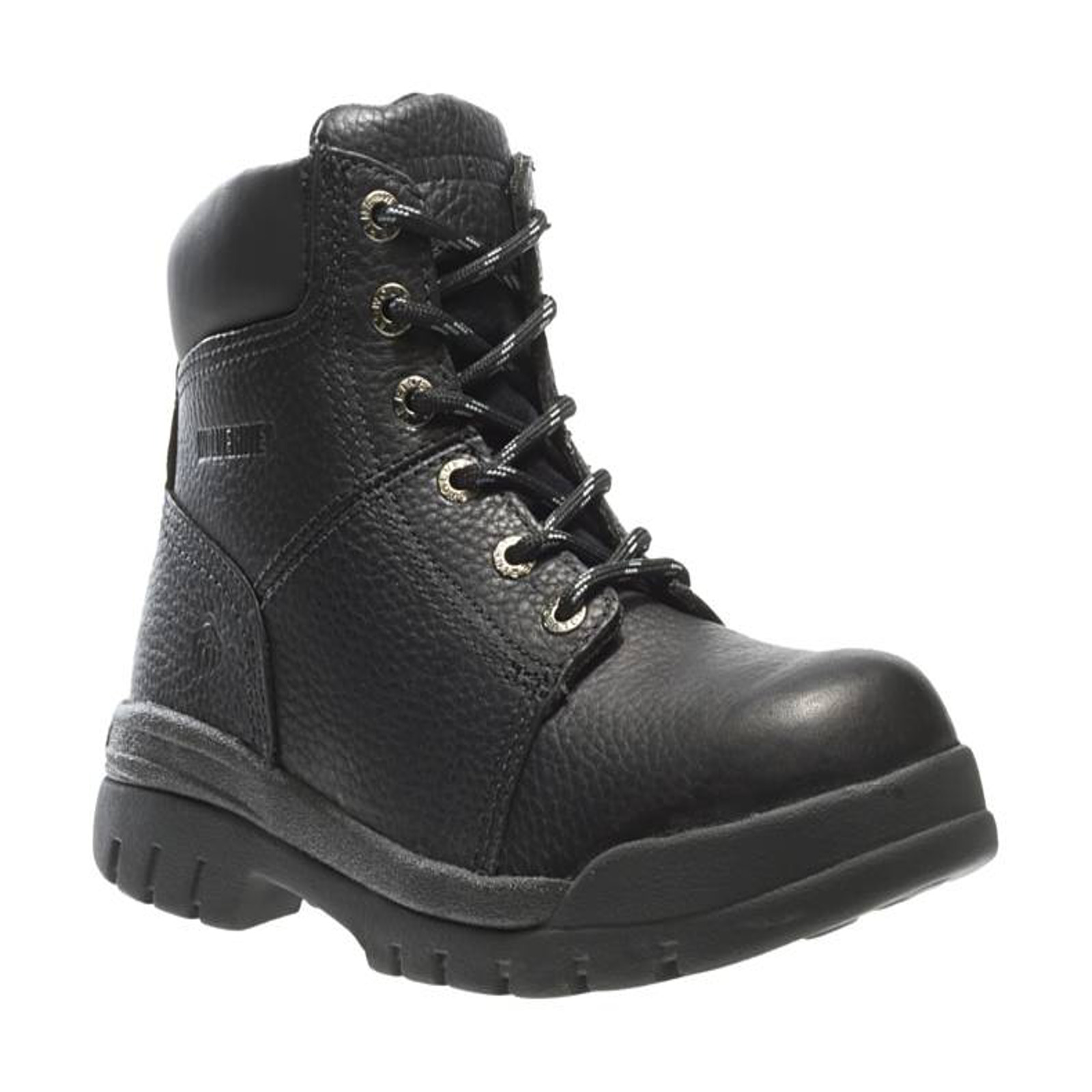 Wolverine Men's 6" Marquette Leather Slip-Resistant Soft Toe Work Boot W04736 - Black