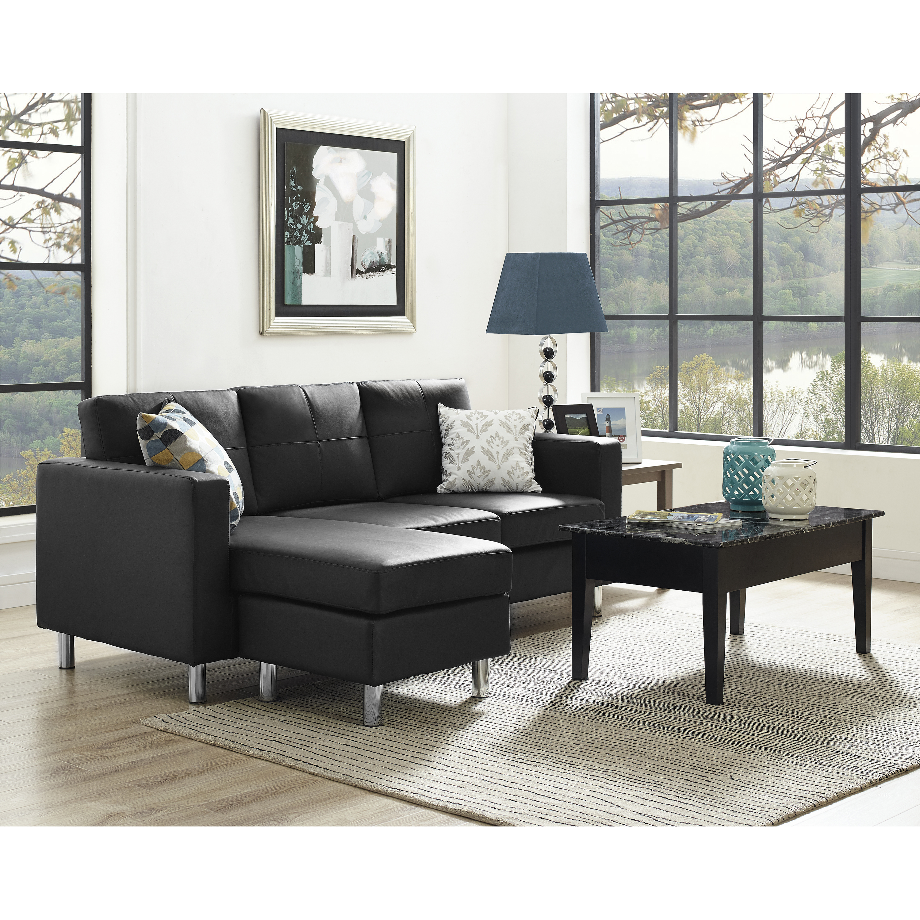 dorel small spaces configurable sectional sofa multiple colors