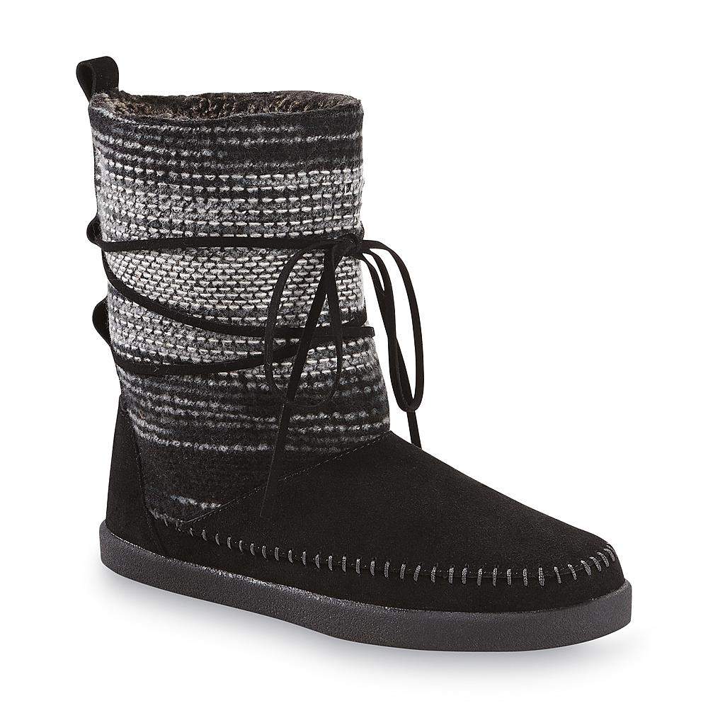 Canyon River Blues Women's Sweater Moccasin Boot -  Black/Striped