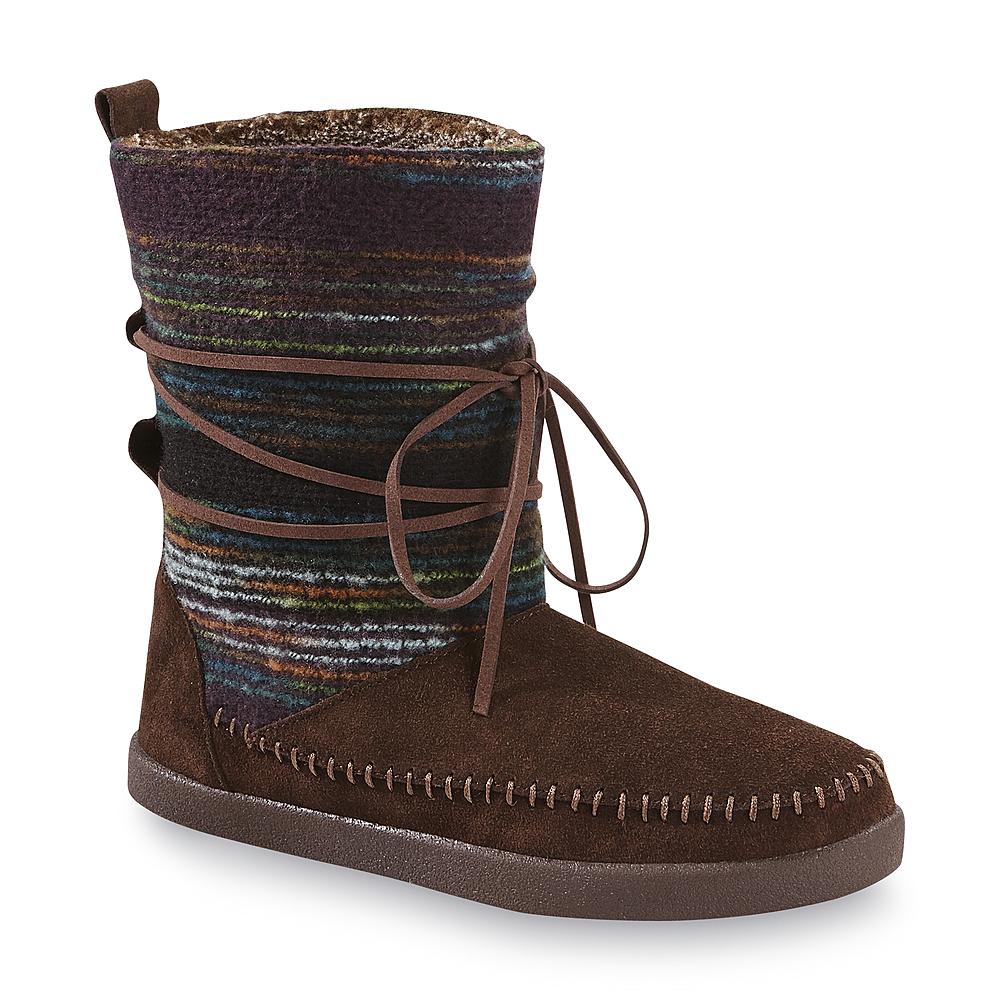 Canyon River Blues Women's Sweater Moccasin Boot - Brown/Striped