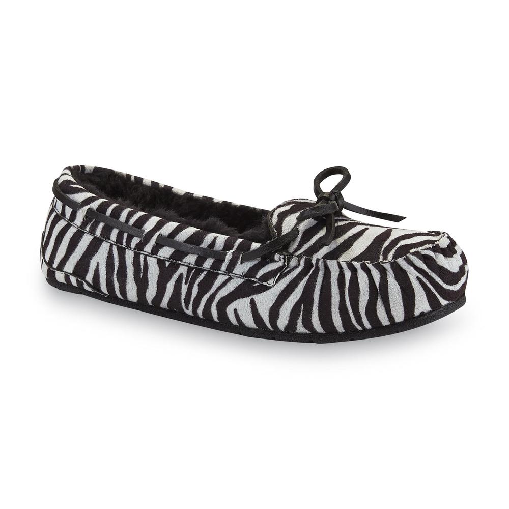 Bongo Women's Moxie Moccasin Slipper - Black/Zebra