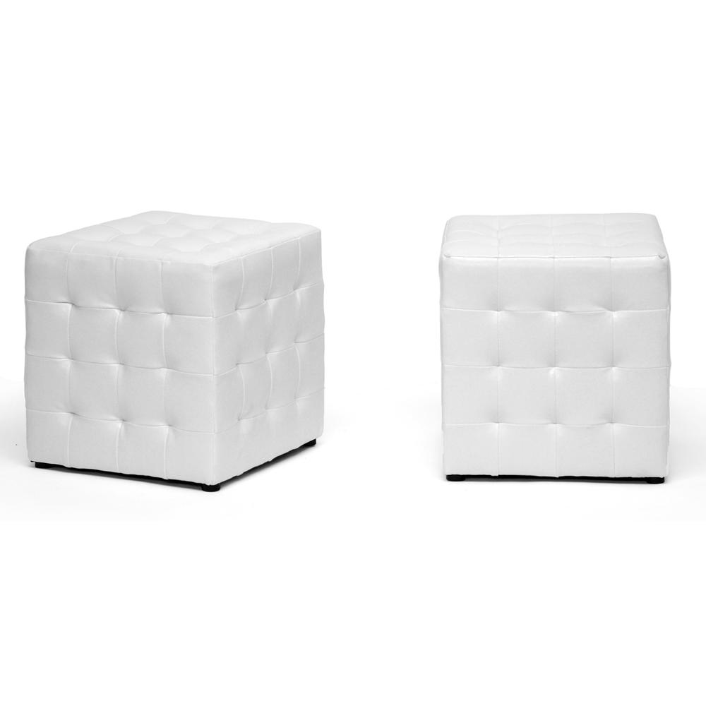 Baxton Studio Siskal Modern Cube Ottoman