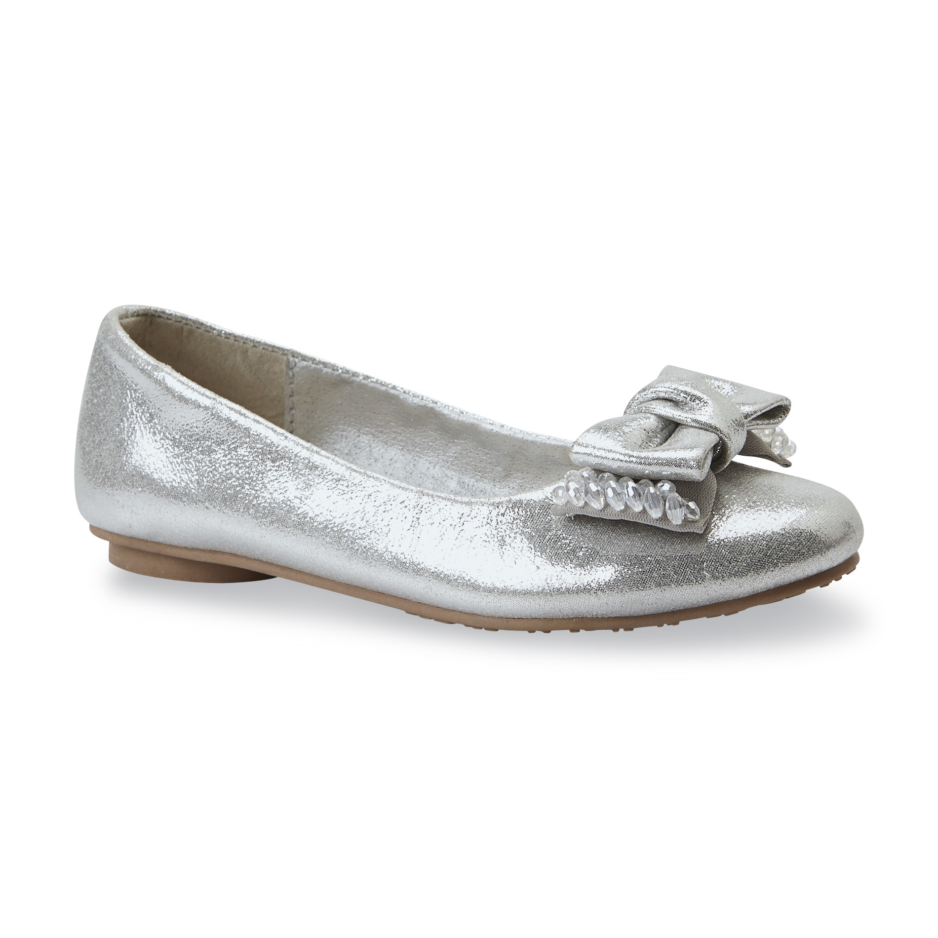 Laura Ashley Toddler Girl's Brogan Silver Embellished Flat