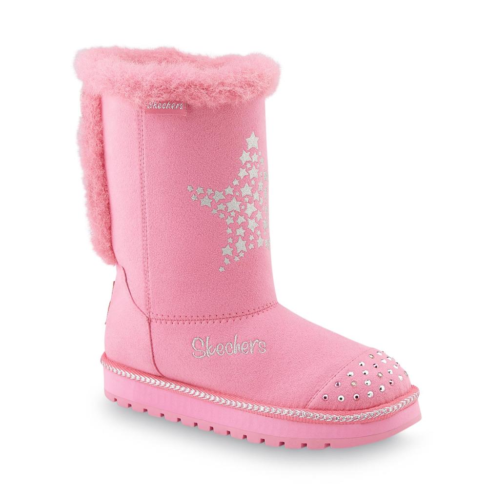 Skechers Girl's Twinkle Toes Fufu Baby 8" Pink Light-Up Boot