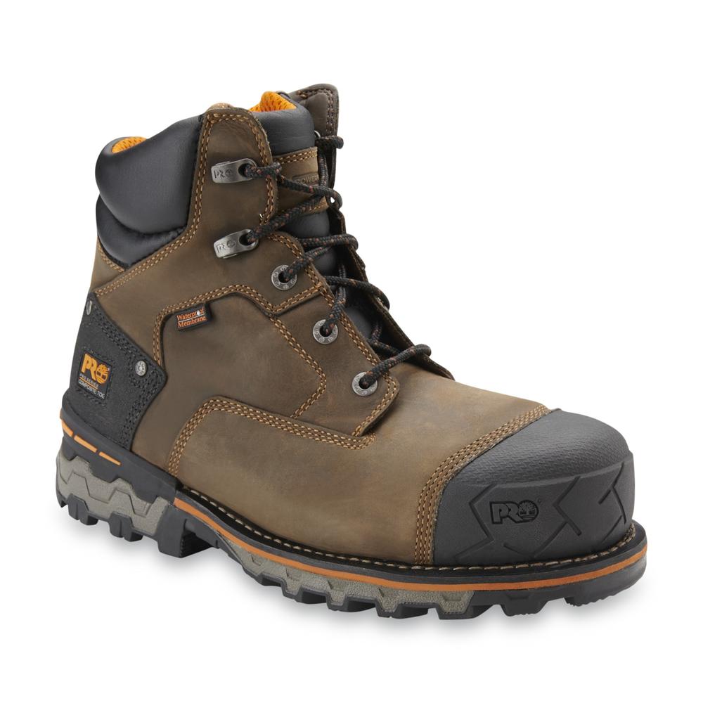 Timberland PRO Men's Boondock Composite Toe Waterproof Work Boot 92615 - Brown/Black/Orange