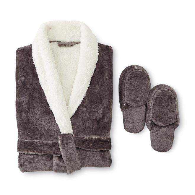 Covington Women's Plush Robe & Slippers